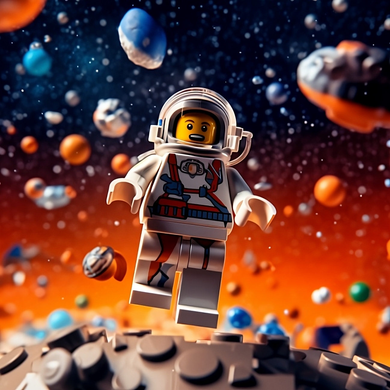 Max's Cosmic Adventure: A LEGO Astronaut Lost in the Space-Time